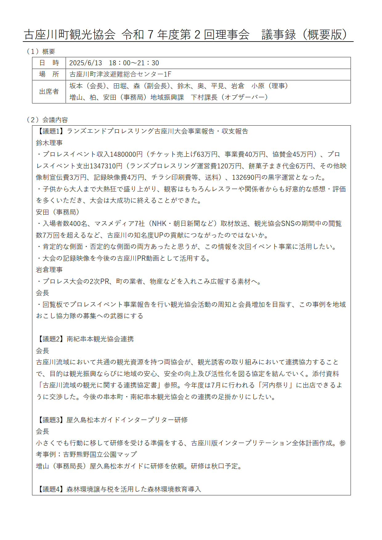 令和7年度第2回理事会議事録01